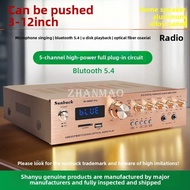 New 5 Channel Bluetooth Amplifier Home Theater USB Optical Coaxial Karaoke Mic Power Amp