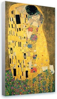 The Kiss Full By Gustav Klimt Print บนผ้าใบพร้อมกรอบใยสังเคราะห์รีดการตกแต่งบ้านศิลปะบนผนัง20X33 5x8