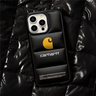 Trend carhartt down jacket phone cases for iphone 16 15 Pro Max 14 Pro Max 14 plus 13 Pro Max i13 13