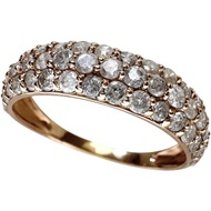 Size 12.5, Diamond 1.00ct Ring, K18PG Pink Gold, 1.8g, Women's [Used]