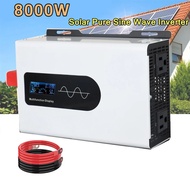 8000W Pure Sine Wave Power Inverter DC 24V 48V 60V 72V To AC 110V Portable Power Bank Converter Sola