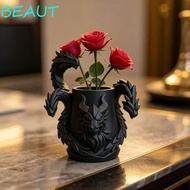 BEAUT 3D Printed Dragon Pen Holder, Creative Multi-Functional Monster Desk Organizer, Three Headed D