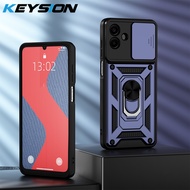 Keysion Ốp Giáp cho Samsung chống sốc A07 4G Silicone + PC trượt bảo vệ ống kính máy ảnh đế dạng nhẫ