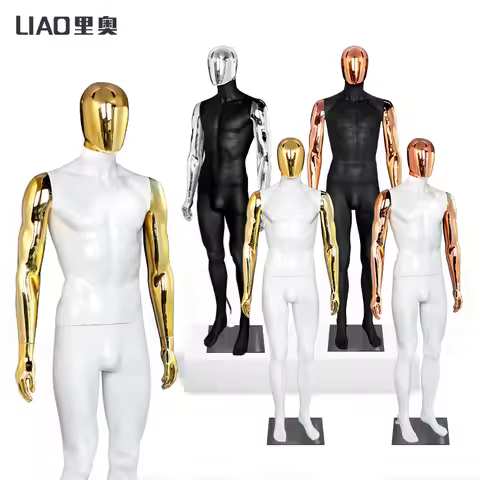Store Display Fashion Electroplate Male Mannequin De Couture Whole Body Clothes Dummy Plastic