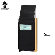 QuXis 2023 News High Quality 6/10 cards Anti-theft Slim Aluminum Wallet With Elasticity Back Pouch I