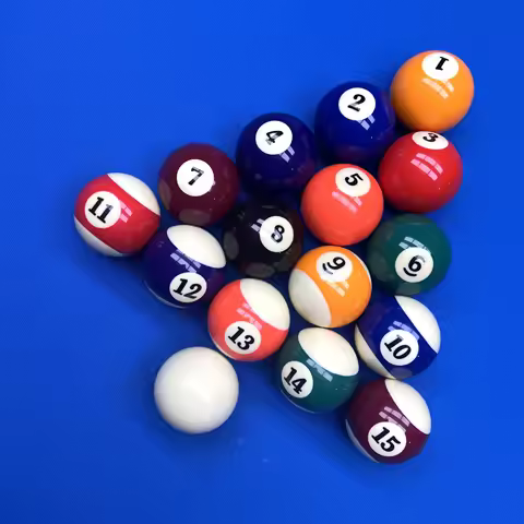 Professional 16 Billiard Balls Set, 2.25＂/57mm Standard, for 9-Ball & Black 8 Pool Table, Bar Club H