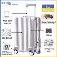 (SG Shop Next Day Delivery) #6136 7VONDERS ALUMINIUM POLYCARBONATE LUGGAGE TRAVEL BAG FRAME LUGGAGE