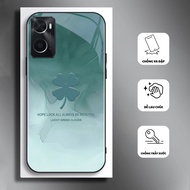 Ốp Lưng cho OPPO A76 A77S A96 A57 Mặt kính cường lực cao cấp HOẠ TIẾT CẨM THẠCH