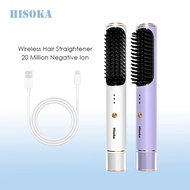 【With Bag】Hisoka Portable  Hair Straightener Comb Wireless Ionic Wireless Cordless Straightener WS7