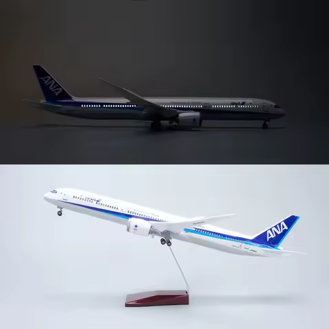 ANA Japan Airlines B787-10 Resin ABS Aircraft Model Scale Plane 47cm With LED Light Display Souvenir