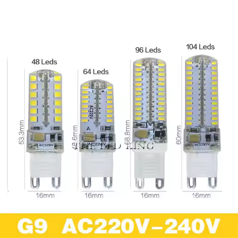 G9 g4 led corn lamps AC220V 3014 7w 9w 12W 15w 3014LED Crystal Silicone Candle Replace 40-80W haloge