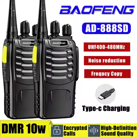 Baofeng AD-888SD GMSK Walkie Talkie AI Noise Reduction Updated Encrypted Calls FM Wireless Frequency