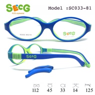 ** 1 SECG Children's Eyeglasses Frame Model SC033 Flexible Legs Age 3-5 Years Lens 44 Mm. Width 112m