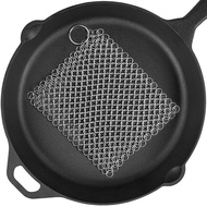 Cast Iron Cleaner 8’’x6’’ 316L Stainless Steel Chain Scrubber for Cast Iron Pan Pot Dutch Ovens Skil