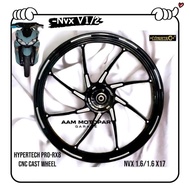 HYPERTECH PRO-RX8 CNC CAST WHEEL NVX SPORT RIM 6 BATANG BLACK BLUE ORANGE 1.60/1.60*17 NVX155 V1 V2 