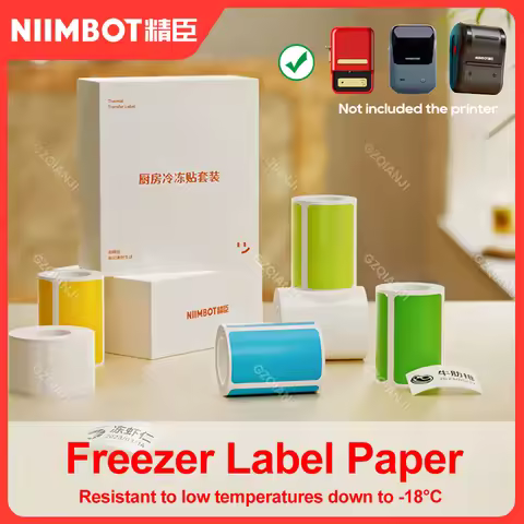 Freezer Label Paper for Niimbot B21 B1 B203 B3S Label Printer Self-adhesive Waterproof Suitable free