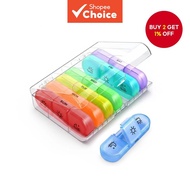 Portable 7-Day 21-Grid Travel Pill Box, 3 Times Daily, Mini Medicine Storage Organizer, Small Moistu