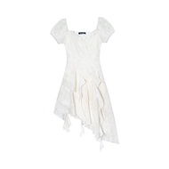 Dream Seven77 French Tea Break Dress Women Summer New Style Lace Trim Irregular Slim Short Skirt Str