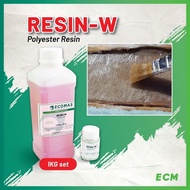 FAST SETTING POLYESTER RESIN | 1KG SET | GAM FIBER / FIBERGLASS REPAIR / FRP REPAIR | STRONG & QUICK