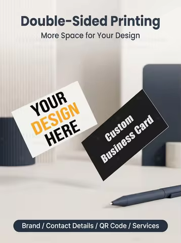 Custom Business Cards 90x54mm 300gsm Matte Water-Resistant Paper Double-Sided Print Personalized Log