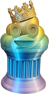 Znet3D King Poop Emoji Trophy - Fun Award & Gift - Handmade w/Additive Manufacturing - 6" inches Tal