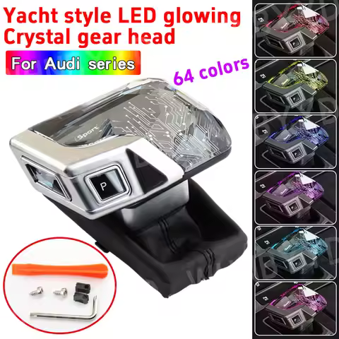 For Audi A4 B9 A5 S4 S5 RS4 RS5 A6 C8 A7 S6 S7 RS6 RS7 Q5 SQ5 Car Crystal Gear Head with LED Gear Sh
