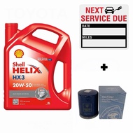 Shell Helix HX3 20W50 Engine Oil (4Liter) For Proton , Toyota , Honda , Perodua , Kia , Hyundai