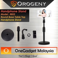 Orogeny Round Base Table Top Handphone Stand With Adjustable Multi-function Angle Handphone Clip Holder