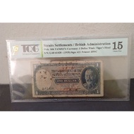 1935 STRAITS SETTLEMENTS/BRITISH ADMINISTRATION 1 DOLLAR BANKNOTES TQG15.