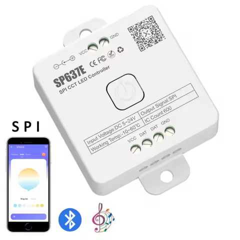 SP636E-SP639E Pixels LED Controller SPI FCOB WS2812B RGB SK6812 WS2814 RGBW Light Strip Bluetooth Mu