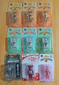 BEARBRICK BE@RBRICK 招財貓夜光 100% 昇運 100% 褔入 金招財貓 金貓 100% 金運 昇運 法老王 100% 桃色透明 baby b@by 紅色 全走9隻