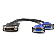DVI 24+5 DVI-I To 2 Dual VGA Male to Female Monitor Video Splitter Cable 0.25m