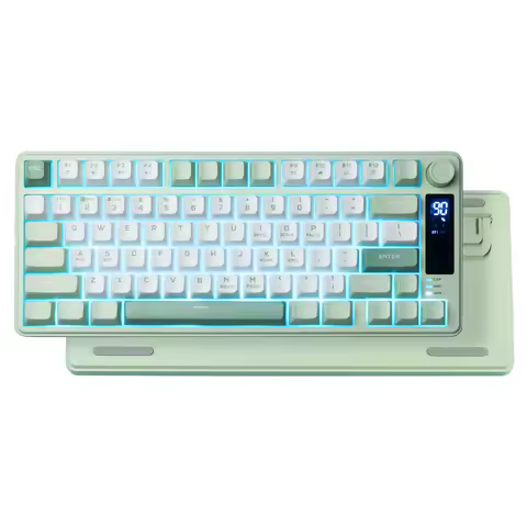 Womier DK75 75% Wireless Membrane Keyboard 3-Mode Bluetooth/2.4G/USB-C RGB Backlit Keyboard with Kno