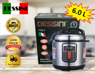 ELECTRIC PRESSURE COOKER / Made in  ITALY / DESSINI  DS - 379 / 6L ELECTRIC PRESSURE COOKER / ALUMINUM NON STICK POT / MULTI FUNCTION / 6 PRE PROGRAMMED MENU / 6.0 BIG CAPACITY 6L / READY STOCK !!!