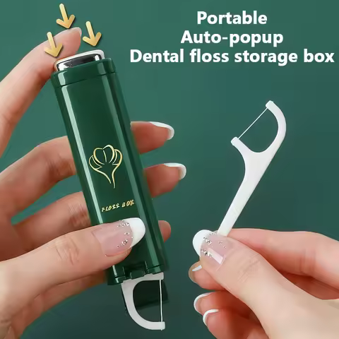Mini Portable Floss Storage Box Disposable Teeth Pick Storage Box Automatic Pop-up Floss Box Travel 