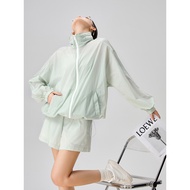 Gu Lili Qin Lan Same Style Light Green Sunscreen Clothing Casual Sports Suit Women 2026 New Style Ea