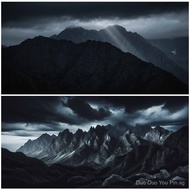 Fish Tank Background Sticker Dark Mountain Canyon Series Wallpaper Aquarium Landscaping Customizable