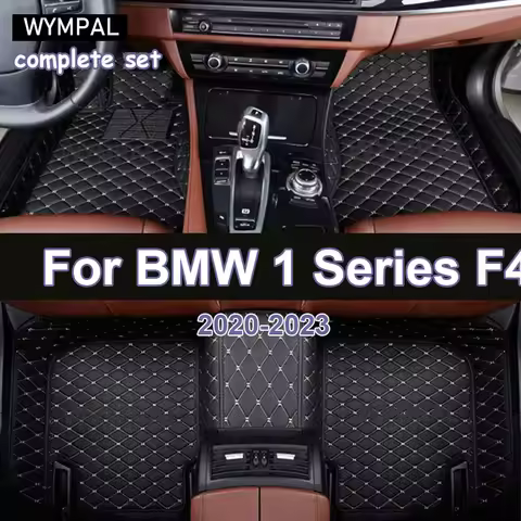 Leather Car Floor Mat For BMW 1 Series F40 118i 116d 118d 2020 2021 2022 2023 5seat Waterproof Car M