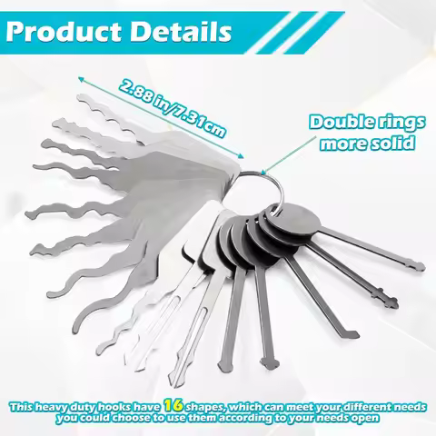 16 Pcs Hook Set Repair Tool Sets, Hook Hand Tools for Automobiles,Stainless Steel Car Pick Tool Kit