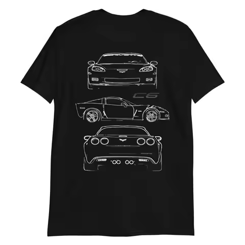 2007 vette C6 Z06 Owner Gift Custom Outline Art Short-Sleeve Unisex T-Shirt