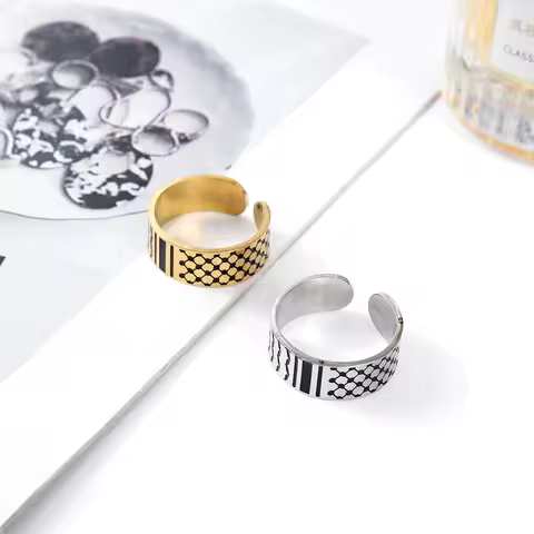 Stainless steel ring for boys and girls Arab jewelry Palestine map ring European and American popula