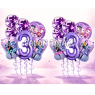 UNGU Demon Huntrix Petak Zoey Rumi MIra Purple Number Balloon Package 7pcs