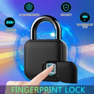 USB Rechargeable Smart Lock IP65 Waterproof Anti-Theft Security Padlock Door Luggage Case Lock Keyless Fingerprint Lock New
