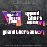 Reflective Car Sticker GTA6 Logo R Star Grand Theft Auto Game Body Glass Decoration Luggage Sticker
