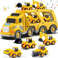 Veslier Construction Truck Toys for Boys Girls Age 3 4 5 6 Years Old，Carrier Transport Trucks for Ki