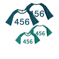 2025 Squid Game Raglan 456  001  218 067  Blue T-Shirt Fashion Oversized Unisex Green Tops Tees Tren
