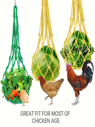 1入裝隨機顏色易安裝農場動物餵食串燒棒-耐用的多功能水果和蔬菜架，配有額外的網袋