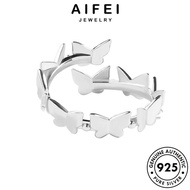 AIFEI JEWELRY Personality Silver Original Ring Adjustable Women For 925 Accessories 純銀戒指 Sterling Butterfly Perempuan Korean Perak Cincin R633