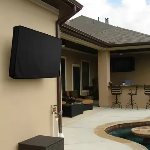Outdoor TV Screen Dust Cover Black LCD Television Set Water Dust Resistant Protect Bag 24" 38" 42" 4