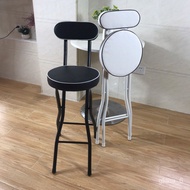 Get Gifts🍄High Stool Foldable Folding Bar Chair Soft Cushion Bar Stool Foldable Steel Chair Folding Chair High Chair Sma